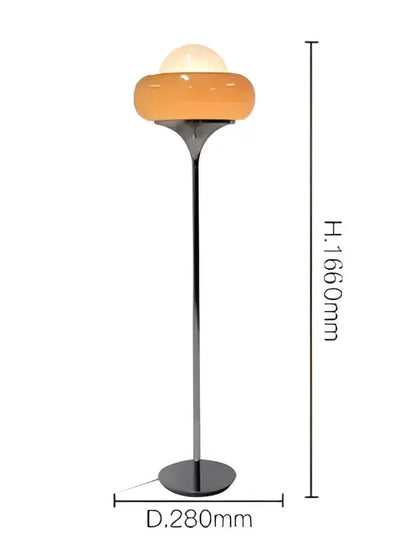 Orange glass modern bauhaus table lamp with sleek chrome stand and circular base for decorbites guzzini modern decor
