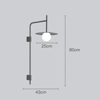 Modern Bedside Wall Light - Grey / Large