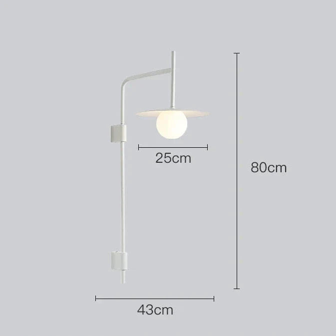 Modern Bedside Wall Light - White / Large