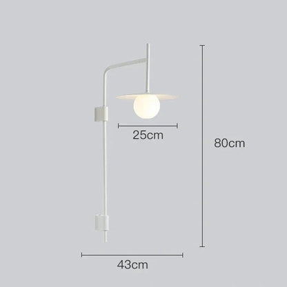 Modern Bedside Wall Light - White / Large