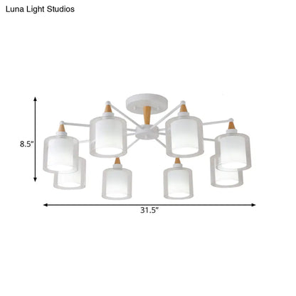 ديكوربايتس™ ديكوربايتس™ حامل مدمج حديث باللون البيج مع 8 رؤوس زجاجية شفافة وبيضاء