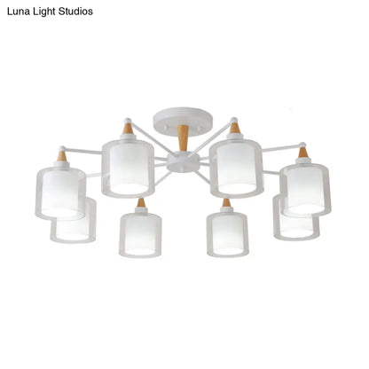 ديكوربايتس™ ديكوربايتس™ حامل مدمج حديث باللون البيج مع 8 رؤوس زجاجية شفافة وبيضاء