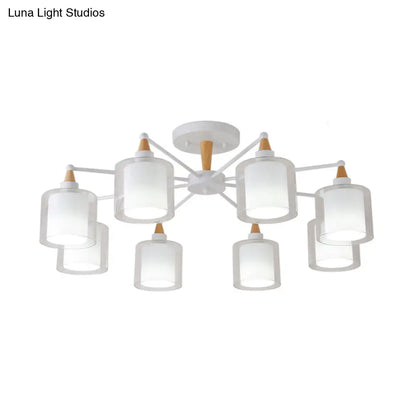 ديكوربايتس™ ديكوربايتس™ حامل مدمج حديث باللون البيج مع 8 رؤوس زجاجية شفافة وبيضاء