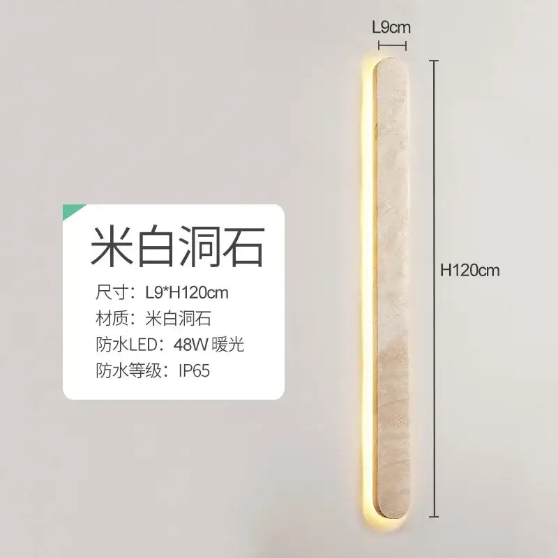 Modern beige marble courtyard led wall sconce with off-white marble and warm led glow for outdoor decorbites courtyard led lighting