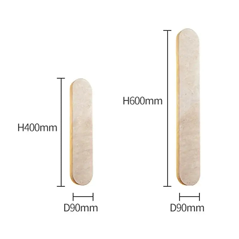 Two wooden nail files 400mm and 600mm wide 90mm shown alongside modern beige marble decorbites courtyard led wall sconce