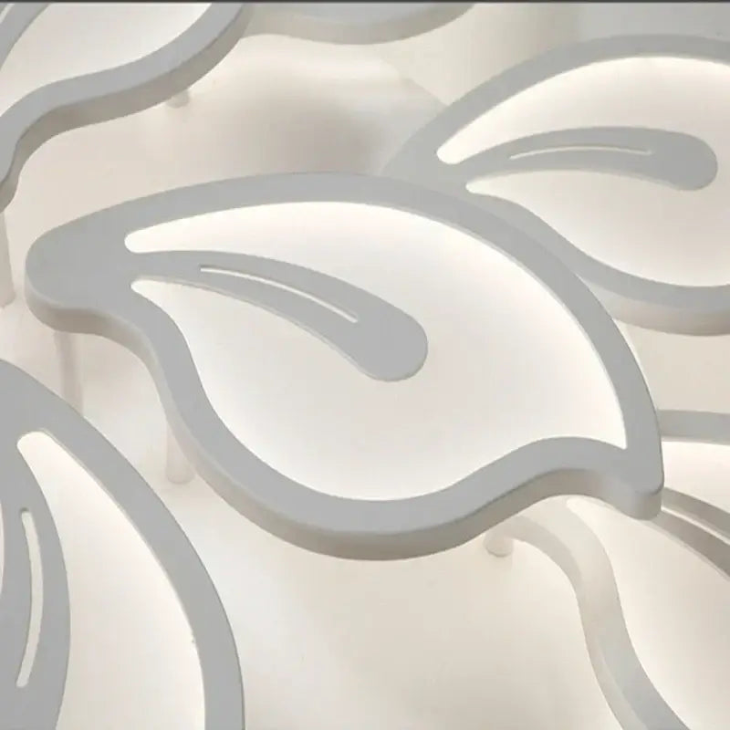Modern beige and white flower led ceiling light with elegant leaf-shaped design for living room illumination