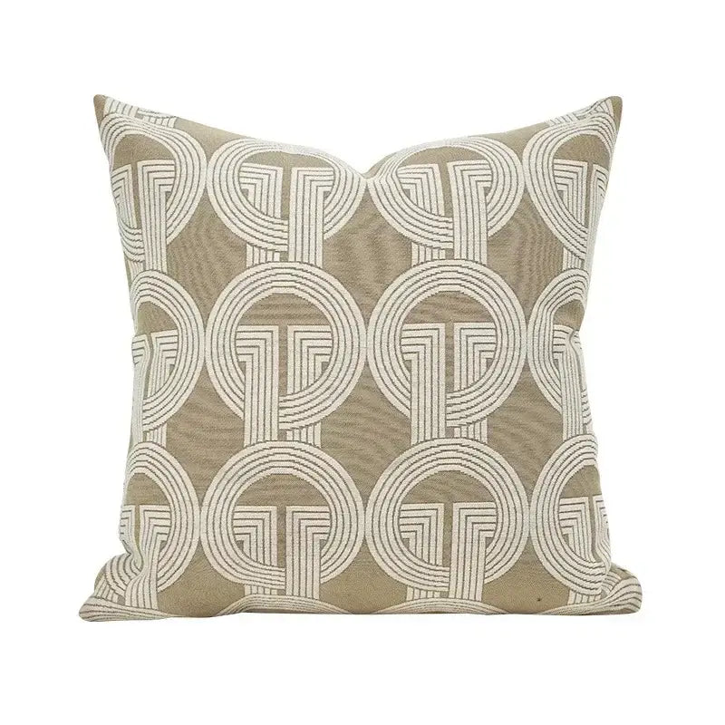 Beige jacquard cushion cover with cream geometric embroidery decorbites geometric jacquard for living room decor