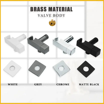 Modern bidet faucet set with brass valve bodies in white grey chrome and matte black finishes for bathroom use