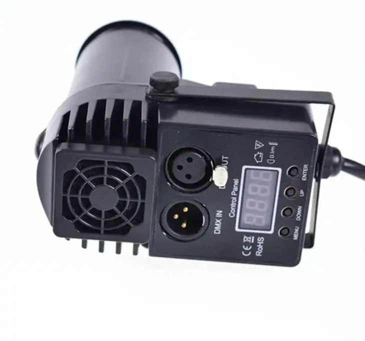 Black led stage light with digital display control panel and dmx ports for decorbites 10w rgbw living room event decor