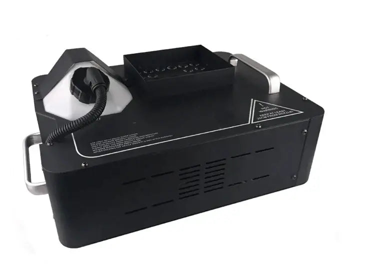 Modern black 1500w rgb led fog machine with silver handles and white water tank for party room special effects
