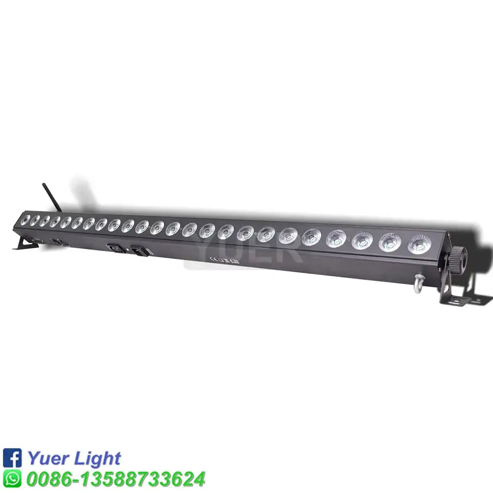 Modern black 24x4w 4in1 rgbw led wall wash stage light bar with 16 circular bulbs arranged in a row