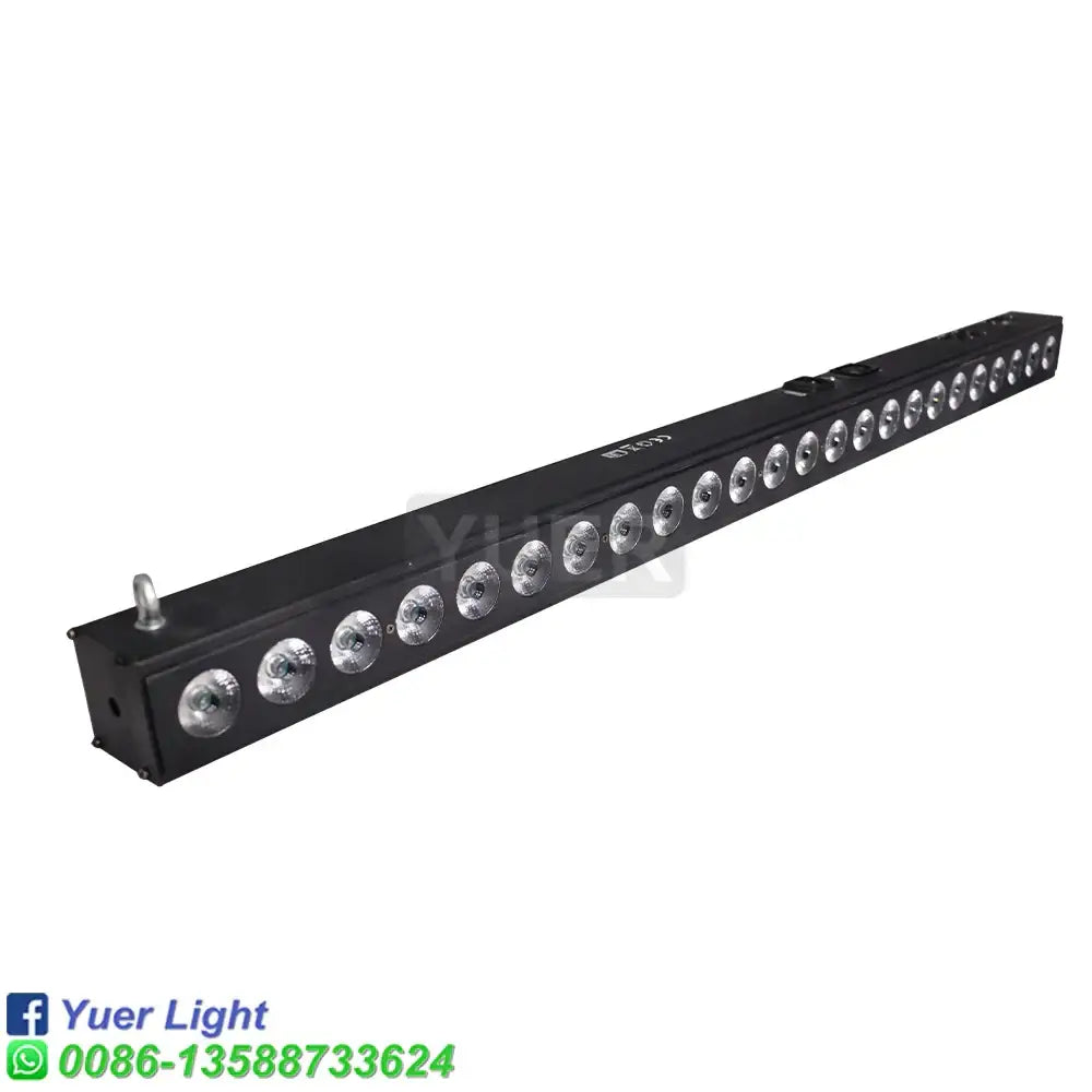 Black led wall wash stage light bar with 18 silver bulbs featuring 24x4w 4in1 rgbw led technology