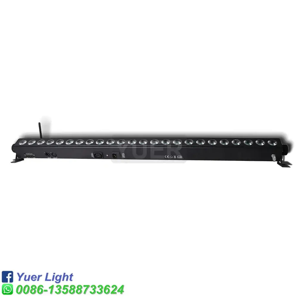 Modern black 24x4w 4in1 rgbw led wall wash stage light bar with 24 circular bulbs in a row along its length