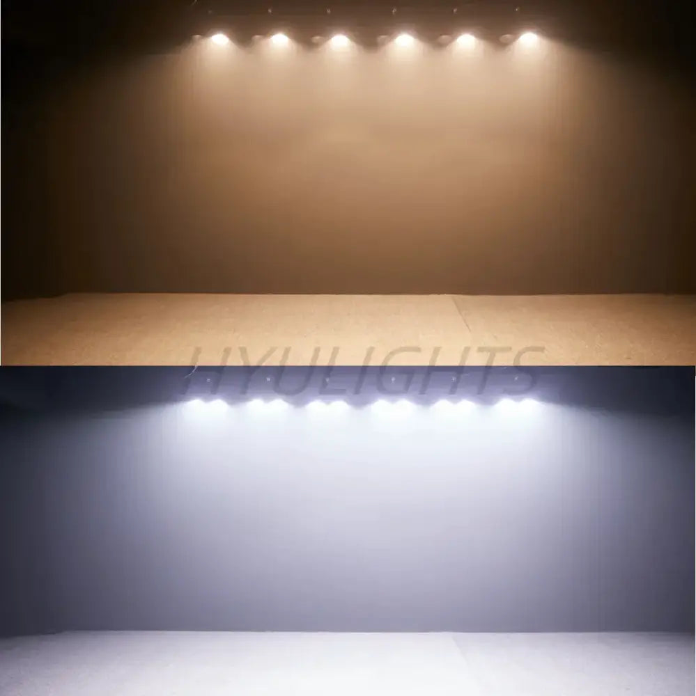 Modern black 2eyes cob led audience light with six bright white cob led stage lights for living room disco strobe use