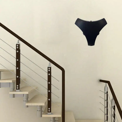 Modern black 3-light stairway sconce featuring a triangle aluminum shade and sleek sconce lighting design