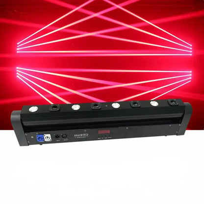 Modern black 4 eye red 500mw laser light bar with six circular lenses emitting red 500mw laser beams for party room use
