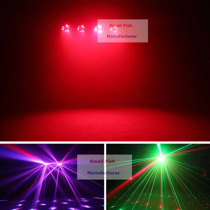 Modern black 4-in-1 led light stand with red led lights casting a vivid glow for disco party lighting