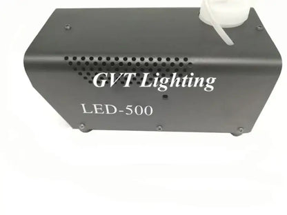 Modern black 500w rgb led smoke machine with white reservoir cap designed for party room fogger use with remote