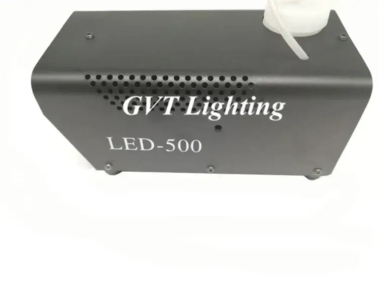 Modern black 500w rgb led smoke machine with white reservoir cap designed for party room fogger use with remote
