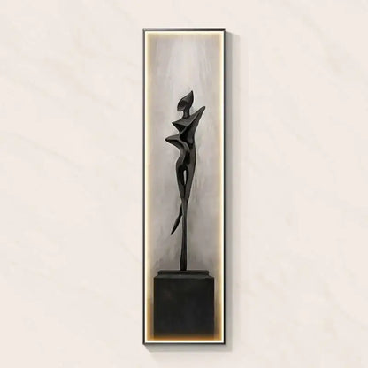 Modern black abstract art led wall lamp featuring a stylized human sculpture for living room decorbites abstract art decor