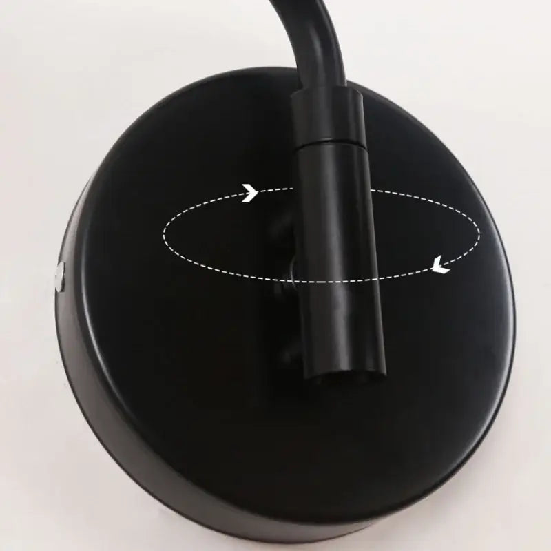 Modern black acrylic iron led wall lamp with matte finish and adjustable gooseneck arm for bedroom reading light decorbites acrylic iron