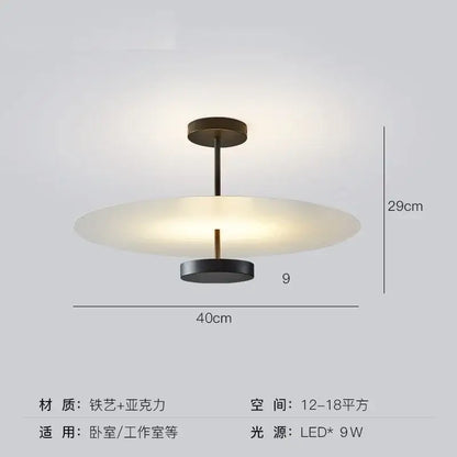 Modern black acrylic round chandelier with a matte black iron frame and frosted acrylic shade featuring an led bulb