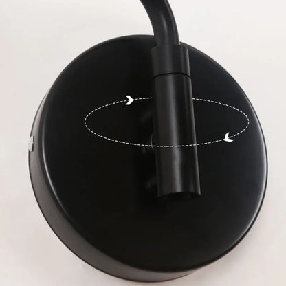 Black wall lamp with sleek matte acrylic iron base and adjustable gooseneck arm for decorbites acrylic iron led reading light