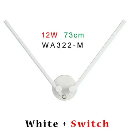 Modern black decorbites adjustable double arm wall light with white v-shaped lamp and integrated switch for living room decor