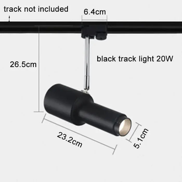 Modern black adjustable focus track lights with metallic mounting arm for commercial gallery lighting by decorbites adjustable focus