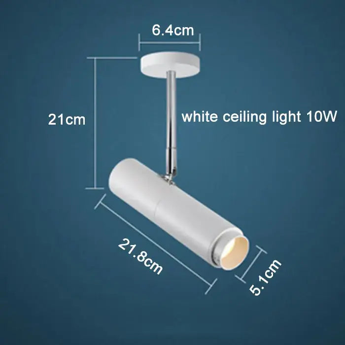 Modern black adjustable focus track lights with white cylindrical ceiling light and sleek metallic stem 10w bulb decorbites adjustable focus