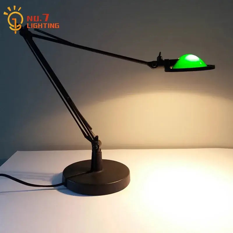 Modern black decorbites adjustable led desk lamp with green glass shade ideal for study or bedroom decor