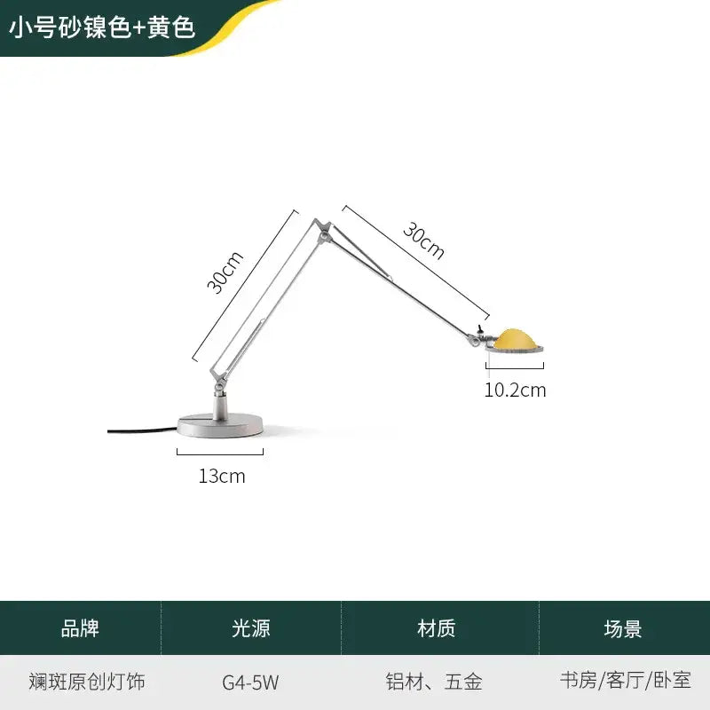Modern black decorbites adjustable led desk lamp with brushed metal base and warm yellow shade for study or bedroom decor