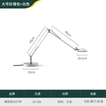 Modern black decorbites adjustable led desk lamp with sand-colored metallic finish and white shade for study or bedroom