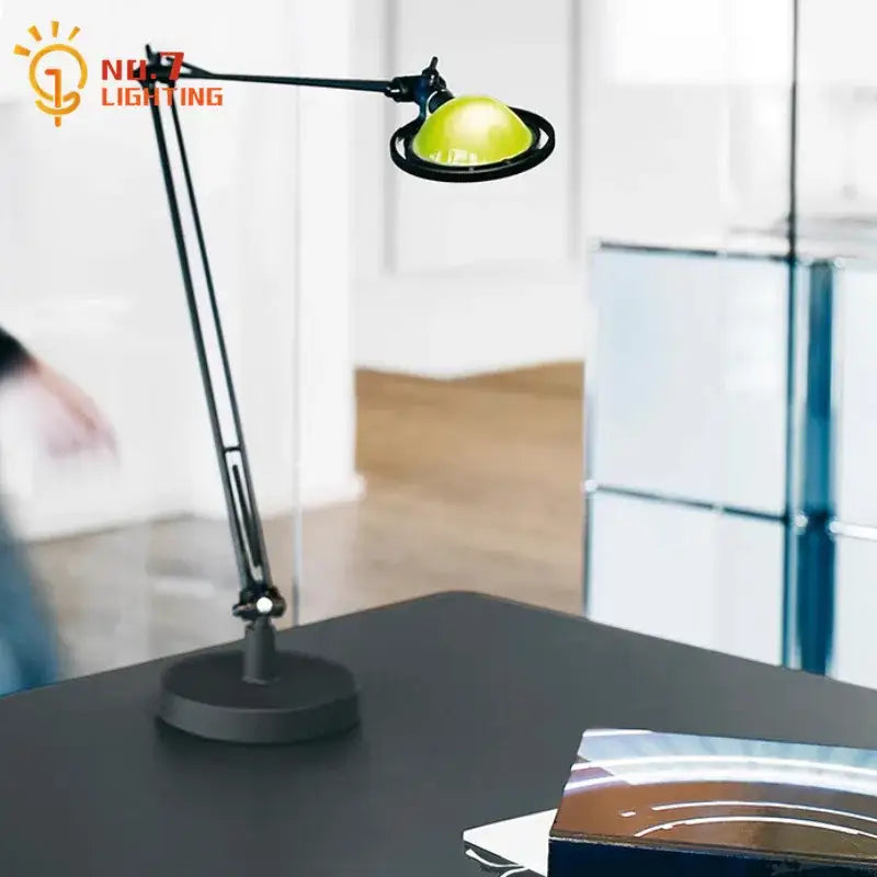 Modern black adjustable led desk lamp with vibrant lime green dome shade perfect for study or bedroom decorbites adjustable led