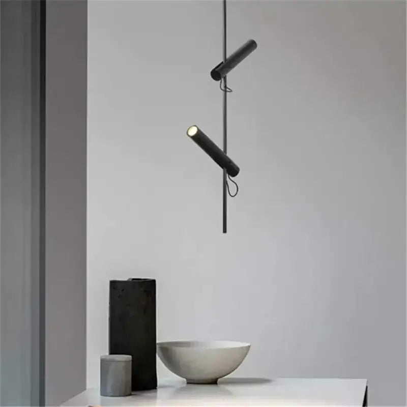 Modern black adjustable led spot bedroom pendant lights with cylindrical design and adjustable angles from decorbites black adjustable