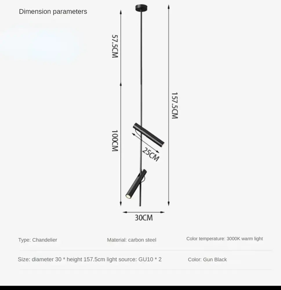 Gun black carbon steel chandelier with two gu10 lights from decorbites black adjustable led spot for modern bedroom decor