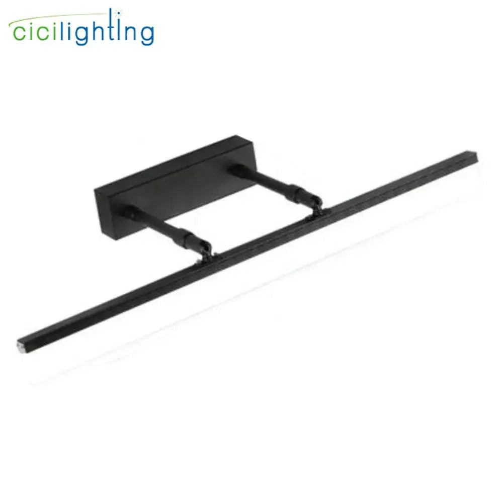 Modern black adjustable led vanity lights with sleek rectangular design and matte finish for bathroom wall fixture