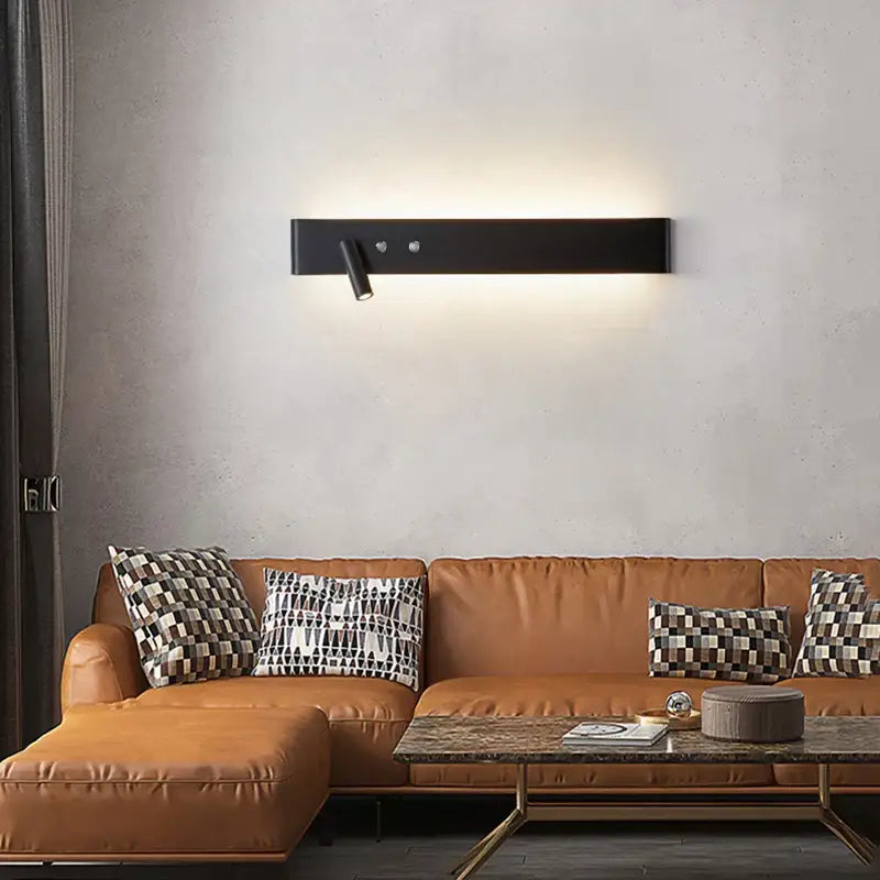Modern black adjustable led wall lamp with sleek rectangular design for bedroom reading by decorbites wall lamp