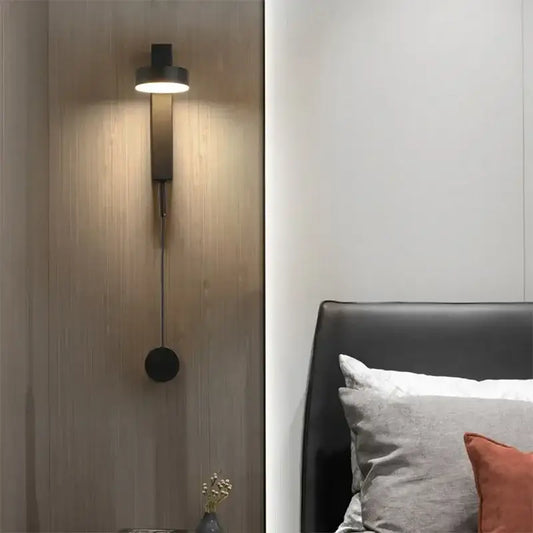 Modern black adjustable led wall lamp with sleek minimalist design and warm ambient lighting for bedroom decorbites adjustable led wall
