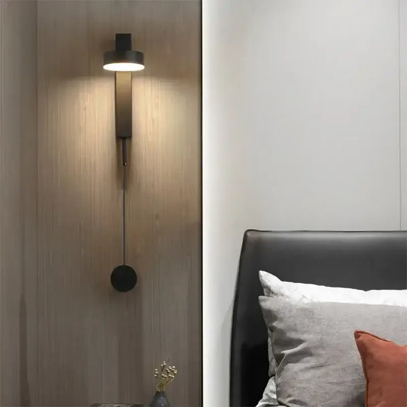 Modern black adjustable led wall lamp with sleek minimalist design and warm ambient lighting for bedroom decorbites adjustable led wall