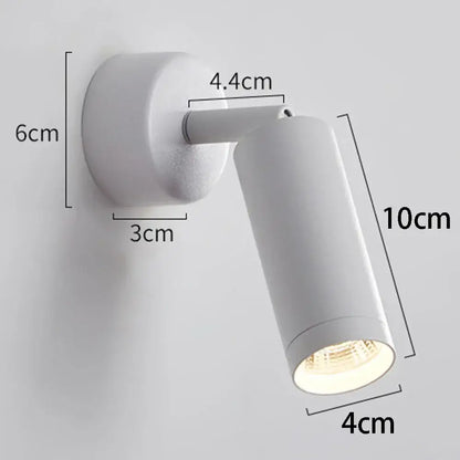 Modern black decorbites adjustable metal spotlight wall lamp with white cylindrical matte finish and adjustable arm