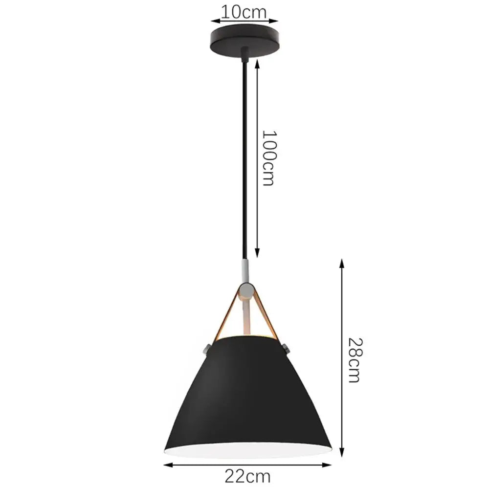 Modern black aluminium pendant light with matte finish and copper-toned straps for dining room decorbites black aluminium