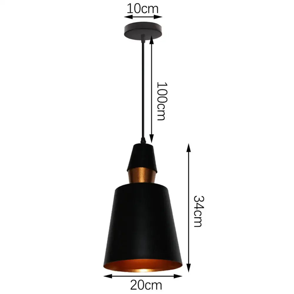 Modern black aluminium pendant light with gold interior and brass accent for dining room decor decorbites black aluminium