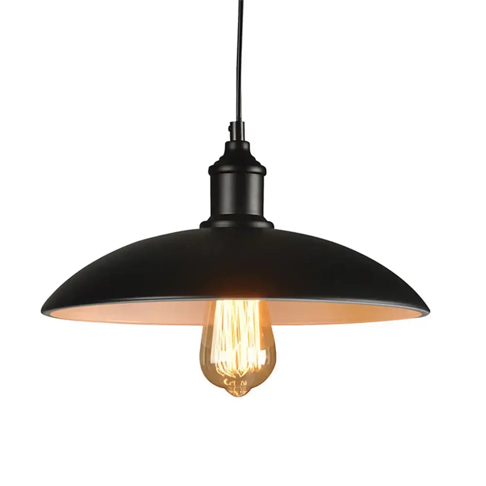 Modern black aluminium pendant light with matte finish and warm interior featuring exposed Edison bulb for dining room decorbites black aluminium modern pendant light
