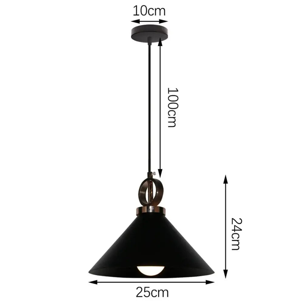 Modern black aluminium pendant light with matte finish and conical design for dining room decor by decorbites black aluminium