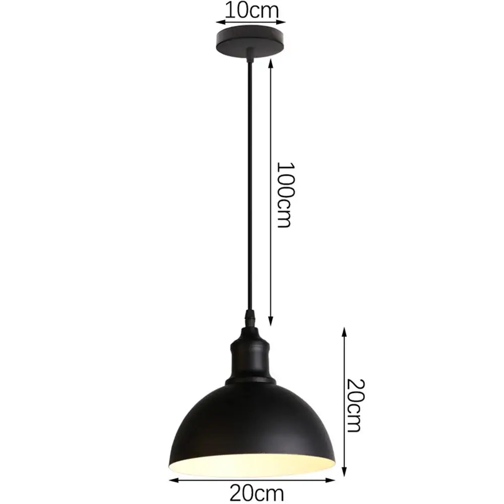 Modern black aluminium pendant light with black matte dome shade and 10cm ceiling mount for dining room decorbites decor