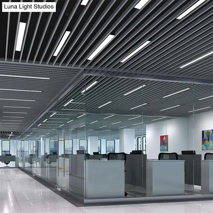 ديكوربايتس™ ديكوربايتس™ مصباح سقف مكتبي حديث من الألومنيوم باللون الأسود - إضاءة مستطيلة مدمجة