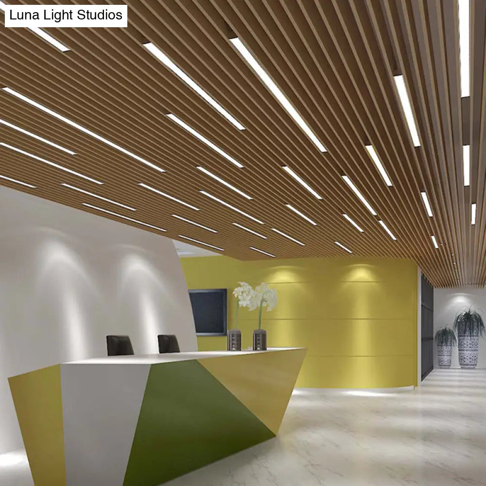 ديكوربايتس™ ديكوربايتس™ مصباح سقف مكتبي حديث من الألومنيوم باللون الأسود - إضاءة مستطيلة مدمجة