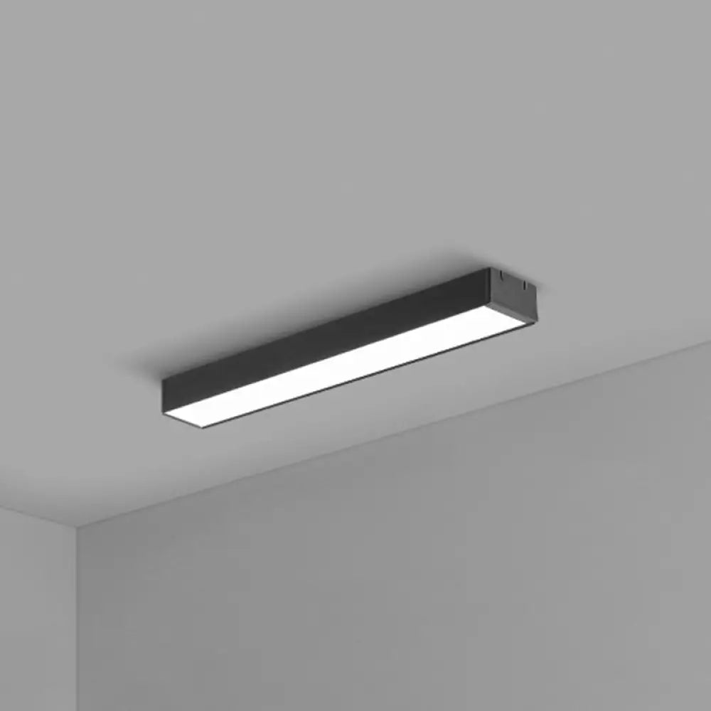 ديكوربايتس™ ديكوربايتس™ مصباح سقف مكتبي حديث من الألومنيوم باللون الأسود - إضاءة مستطيلة مدمجة