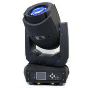 Modern black and blue 200w led moving head light with blue illuminated lens and control panel for party room use
